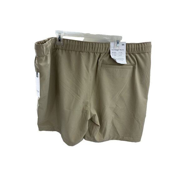 Goodfellow Co Mens 2XL Tech Jogger Shorts Beige Stretch Drawstring Casual - Picture 4 of 7